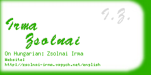 irma zsolnai business card